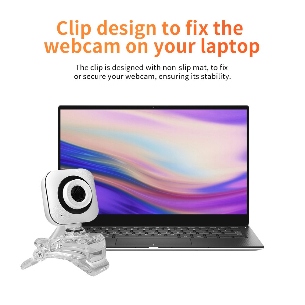 HD 480P Webcam 0.3MP Camera with Clear Mount Clip Built-in Microphone Notebook Web Cam PC Desktop Computer Web Camera Video