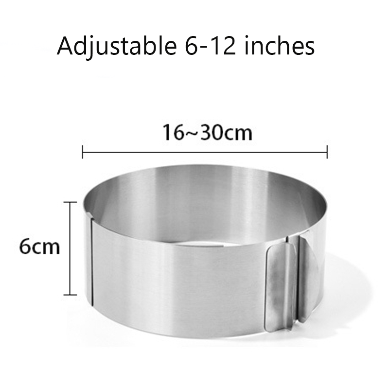 Adjustable Cake Ring for Baking 430 Stainless Steel 6-30cm Telescopic Mousse Ring Rustproof with Scale 3D Cake Baking Molds: green