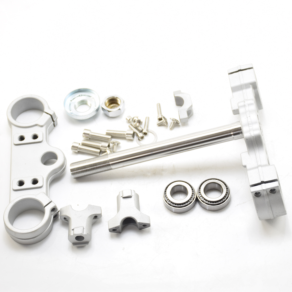 Manubrio moto Albero triplo Morsetto sterzo Bar Riser 45mm e 48mm 255L + cuscinetto Per 22mm manubrio dirt pit bike Pezzo di ricambio