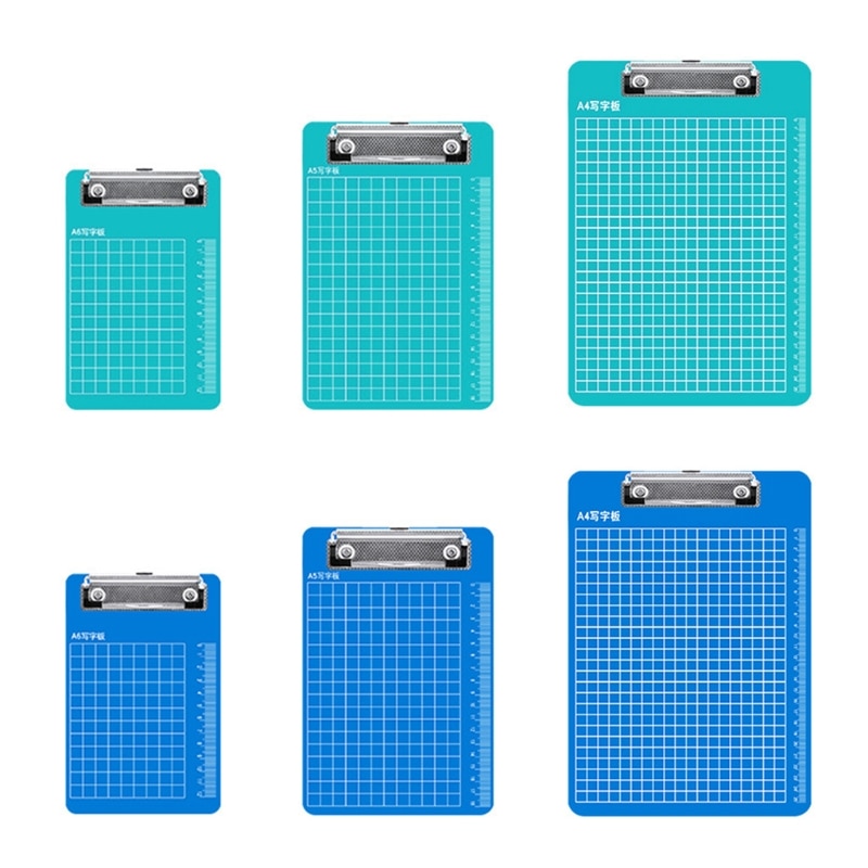 A4/A5/A6 Hardboard Clipboard Writing Board with Low Profile Clip Ruler Scale Edge Recycled for Adult Student