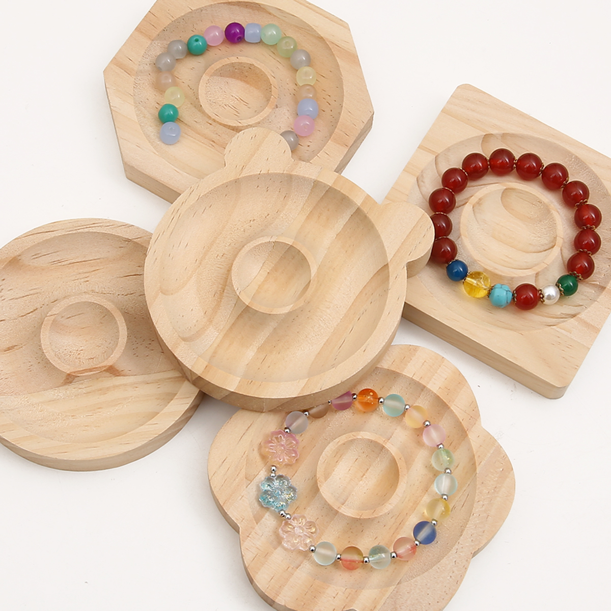 Houten kralen ontwerpbord Geschikte armband displaystandaard voor het maken van sieraden Kettingen Ambachten Lade Praktische display