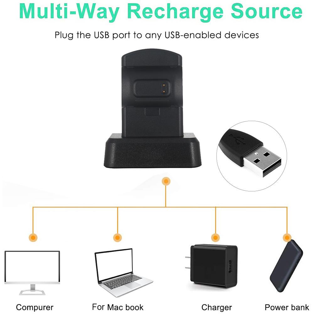Portable Smart Watch Charger For Fitbit Charge 4 Smartwatch Safe Replacement Charger Dock Stand Charging Cable Station Base