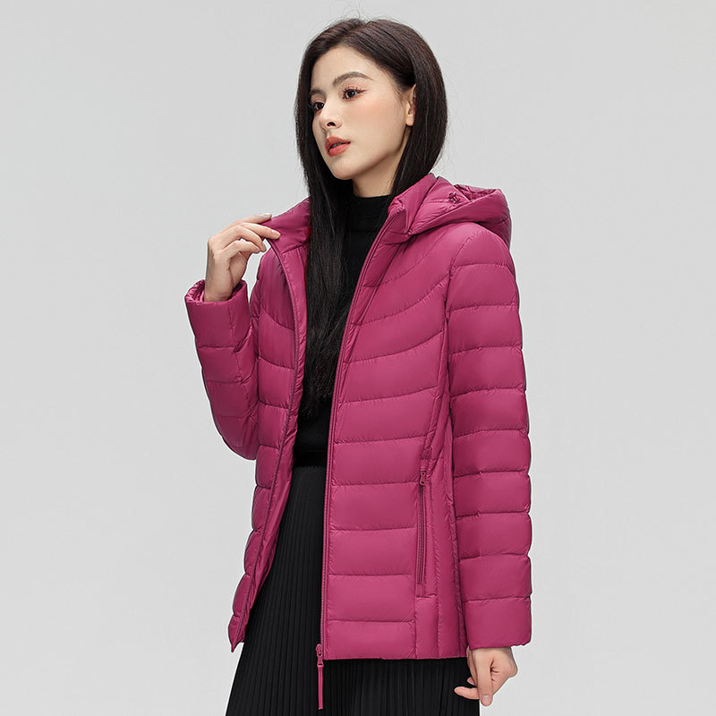 Chaqueta de plumón 90% para mujer, chaquetas acolchadas con capucha, Parka de abrigo cálido desmontable con sombrero, prendas de vestir, cortavientos, chaqueta acolchada, invierno