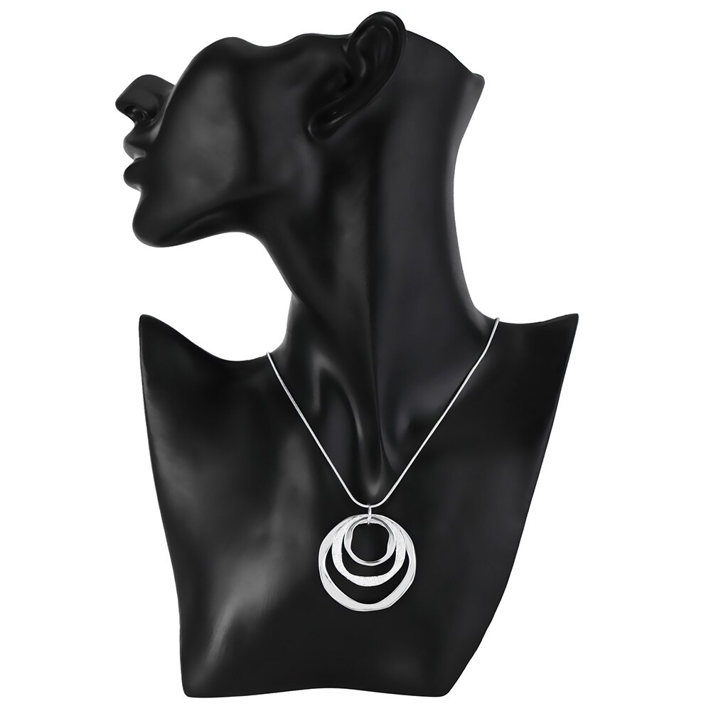 925 halskette aus sterlingsilber für damen, luxuriöser hochzeitsschmuck Ich bin bohèmich-stil mit drei kreisanhängern