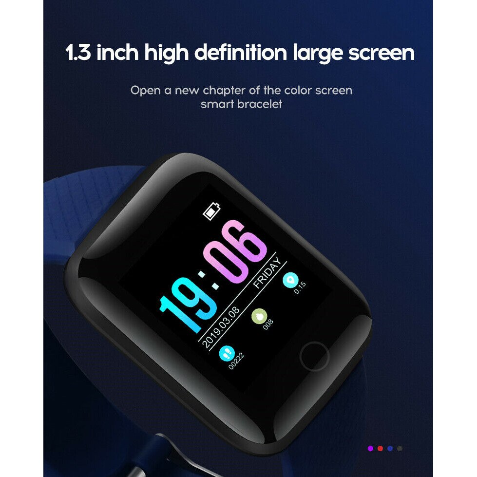Naisten kellot 116 plus miesten ranneke fitness verenpaineen sykemittaus vedenpitävä ranneke android ios:lle
