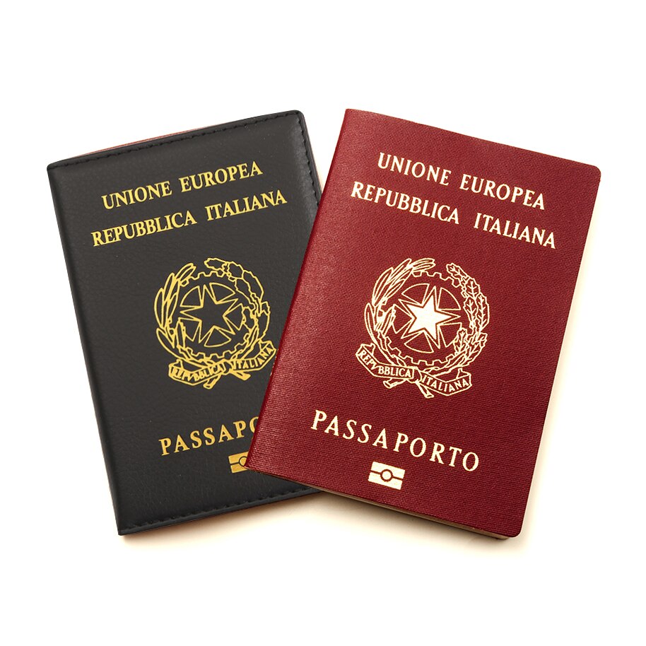 Top Italië Paspoort Deksel Vrouwen Reizen Italiaanse Paspoort Case Pu Leather Black Cover Voor Paspoort Reizen Paspoorthouder