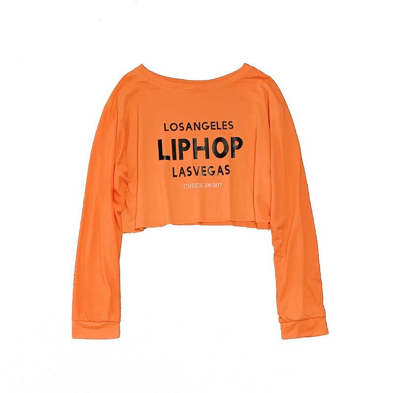 Jazz tanzen Spitzen Frauen Hüfte hüpfen Dj Rave Kleidung Straße tanzen Praxis Tragen Ds Gogo Tänzerin Bühne Leistung Outfit DC4004: Orange / M