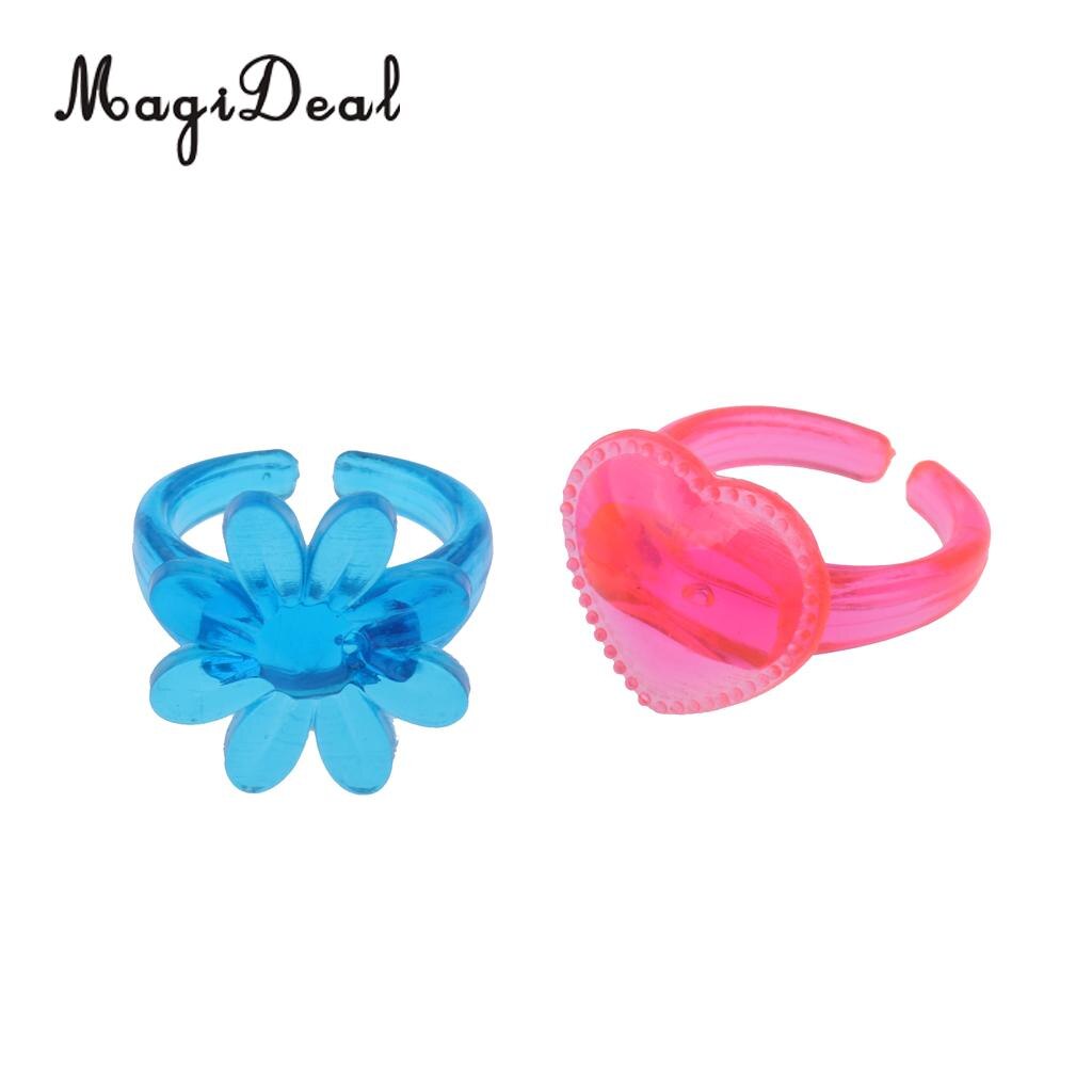 Anillos de plástico coloridos para niños, 12 piezas, premios de joyería para profesores de aula, juguete de relleno de Piñata, Color aleatorio