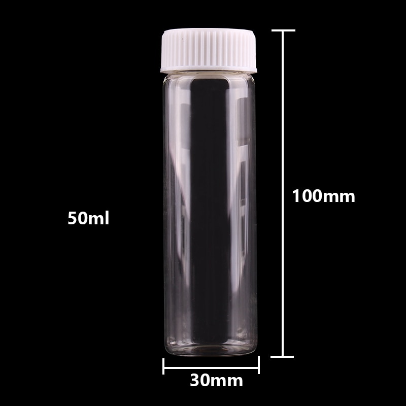 Botellas de vidrio transparentes de 15 ml, 25 ml, 40 ml, 50 ml, 60 ml, con tapón de rosca de plástico blanco, frascos pequeños, para manualidades, 24 Uds.