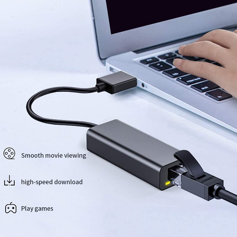 Usb 3.0 to 10/100/1000 gigabit ethernet internetadapter voor nintendo switch, chromebook, windows 10, 8.1, mac os, chipset