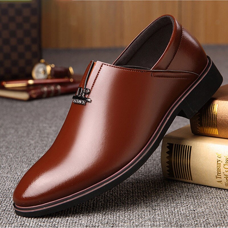 ACEBUY2 Men White Dress Shoes Men's Shoes Spring Breathable British Business Dress Shoes