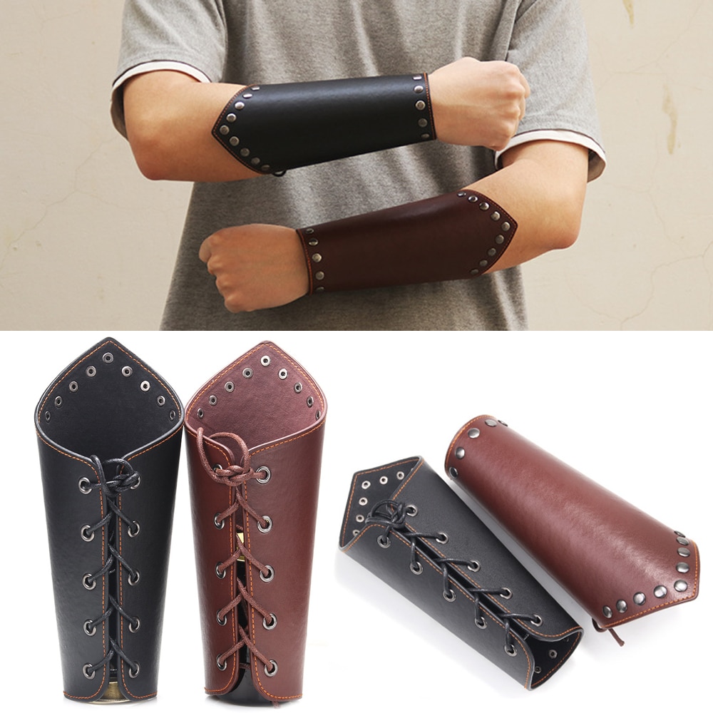 1pc håndledsstøtte armbånd læder bred arm guard bracer jacket armbånd beskytter armbånd