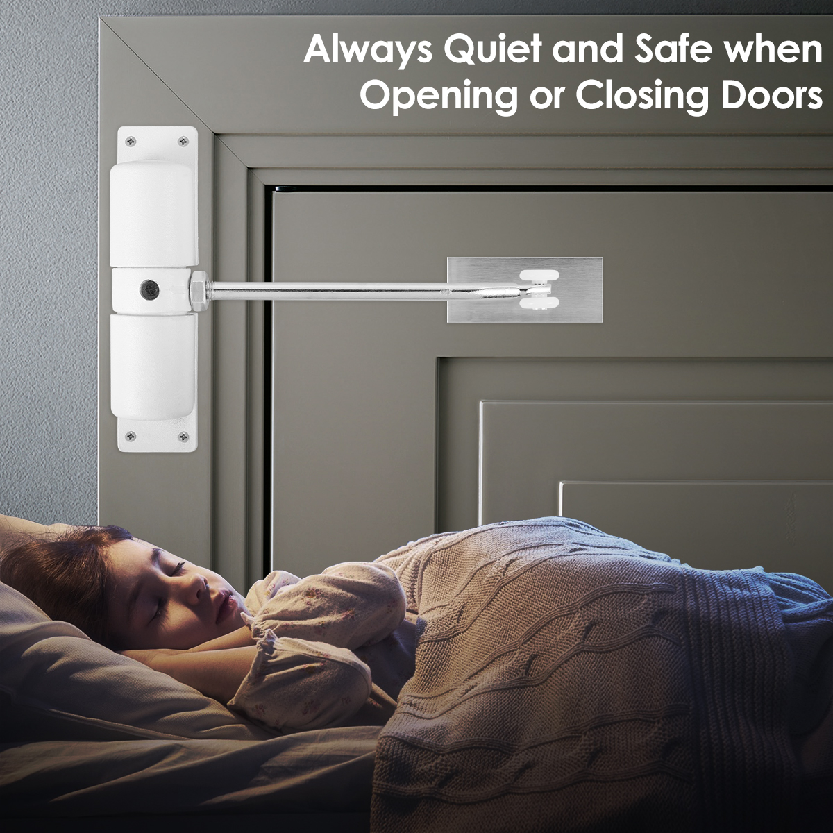 Automatisk dørlukker metal sikkerhedsfjeder dørlukker fjeder justerbar lukker holdbar konverter hængslet dør til selvlukkende dør