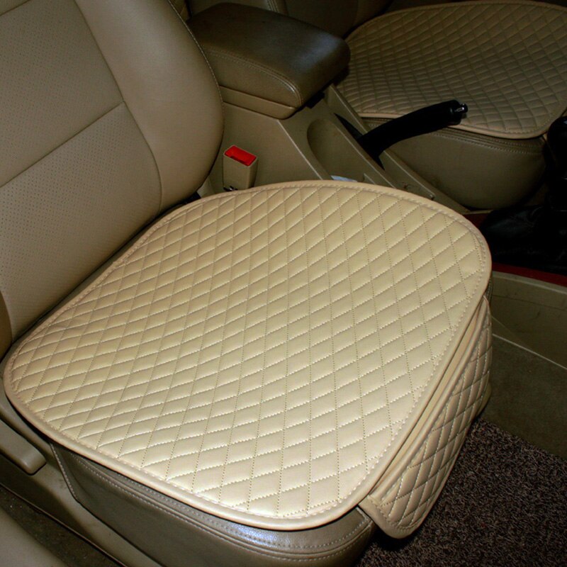 Car Seat Covers Easy Clean Car Seat Cushions,universal Pu Leather Non Slide Waterproof Seats Cover Fits For Lada Granta E1 X36: Beige front seat
