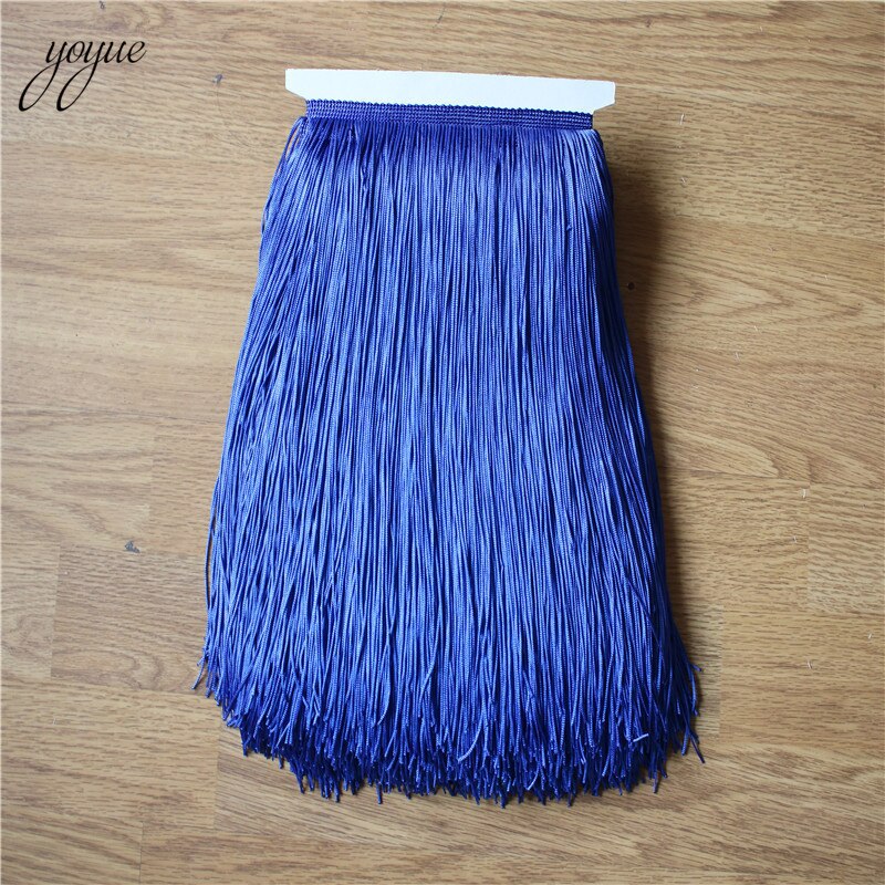 YOYUE 1 Yard 30CM Lange Kant Fringe Trim Tassel Fringe Trimmen Voor Diy Latin Jurk Stage Kleding Accessoires Kant lint: Royal blue