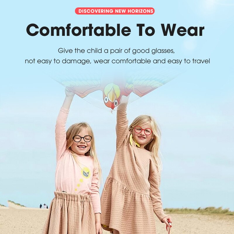 Børns flade spejl anti blåt lys briller computer børn briller ramme pige dreng childrentr 90 silikone beskyttelsesbriller