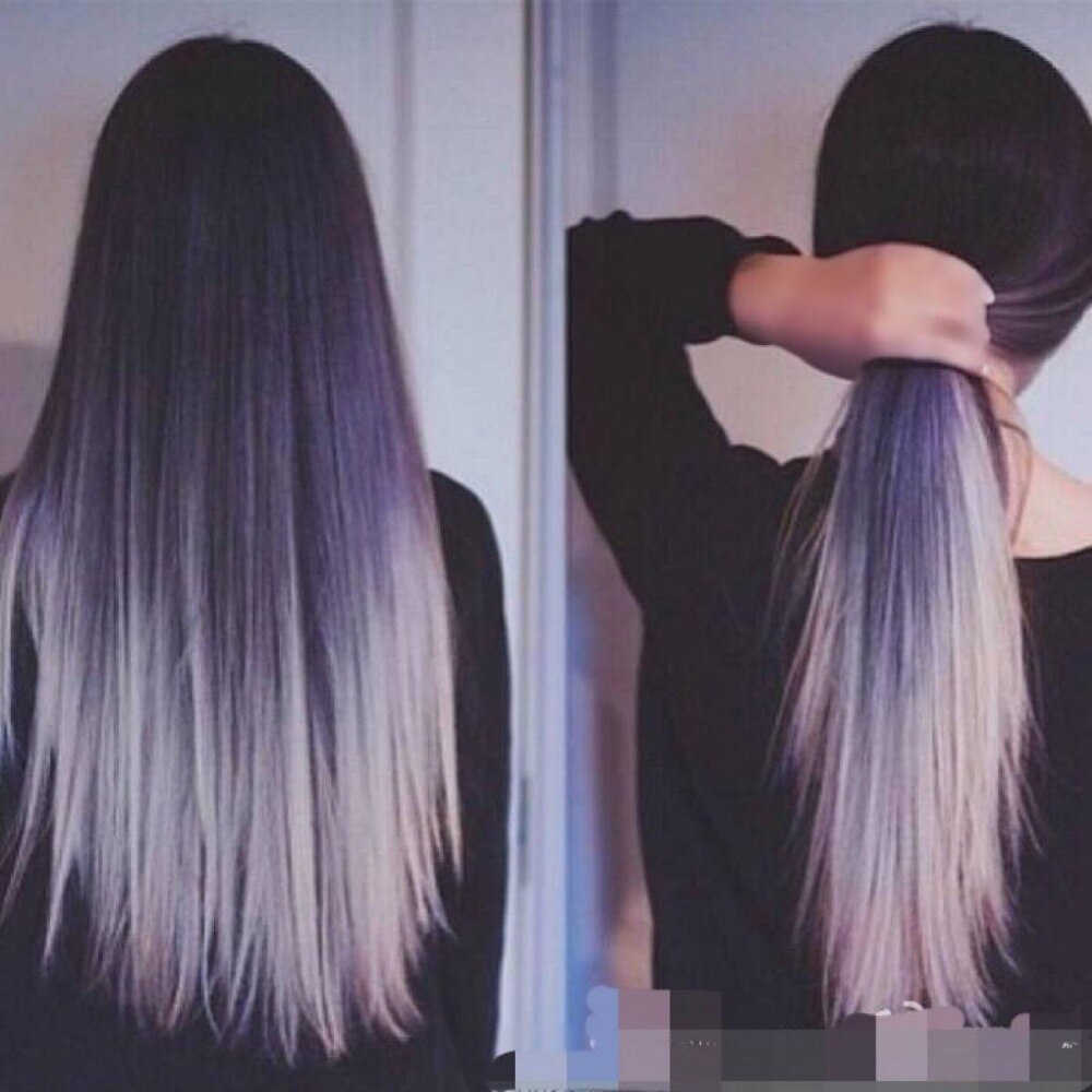 Jeedou-extensiones de cabello con Clip, 6 unidades/juego de cabello liso de 24 ", 60cm, 140g, Color Natural, marrón, gris, degradado, sintético