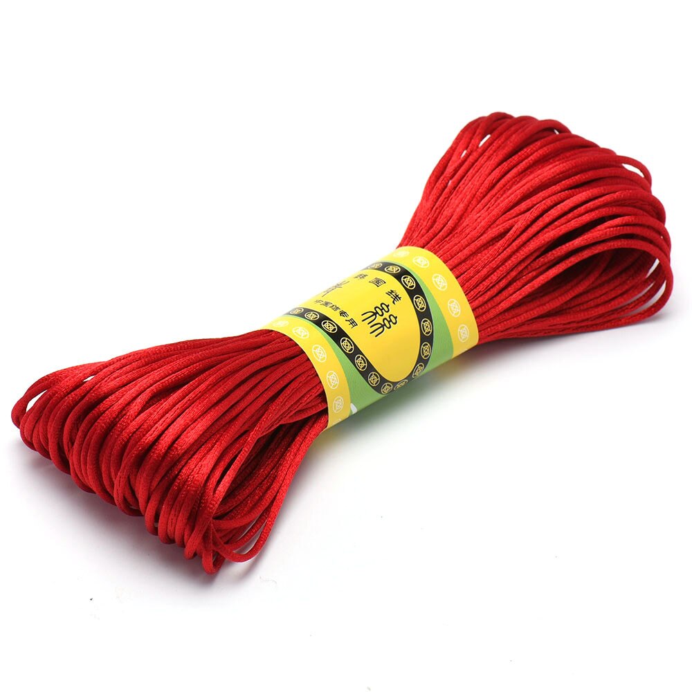 20 m 1,5 mm Satin--Nylon-Zierkordel, Rattail-Kordel, chinesischer Knoten: Gelb