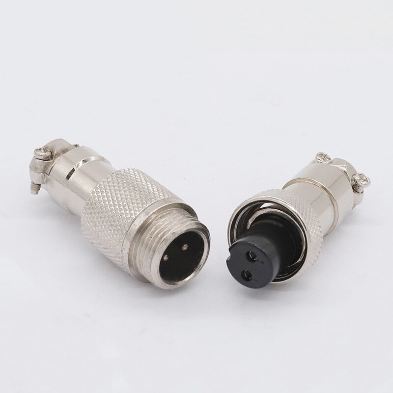 ZHQCN GX12 Industry M12 Welding Cable Wire Connector 5A 125V Power Connectors 2 3 4 5 6 7 Pin Threaded Coupling Solder Terminal: 2 Pin