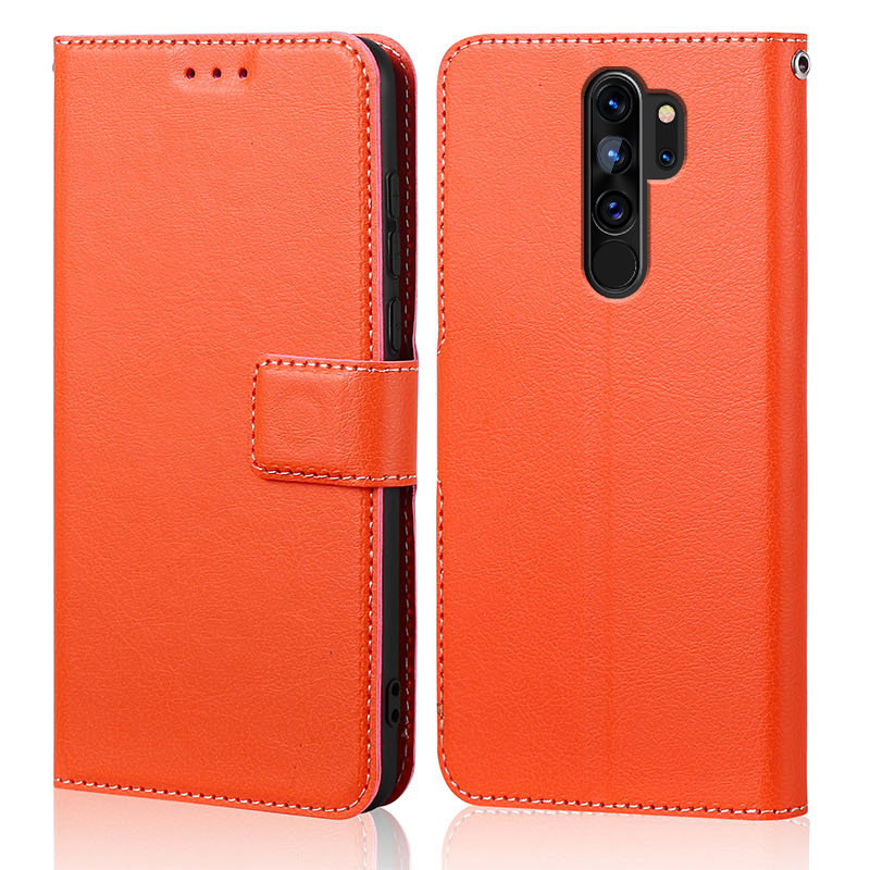 Para OPPO A9 funda de cuero con tapa libro magnético para OPPO A5 funda de teléfono funda de silicona tipo billetera para OPPOA9 A 9: ABS / Naranja