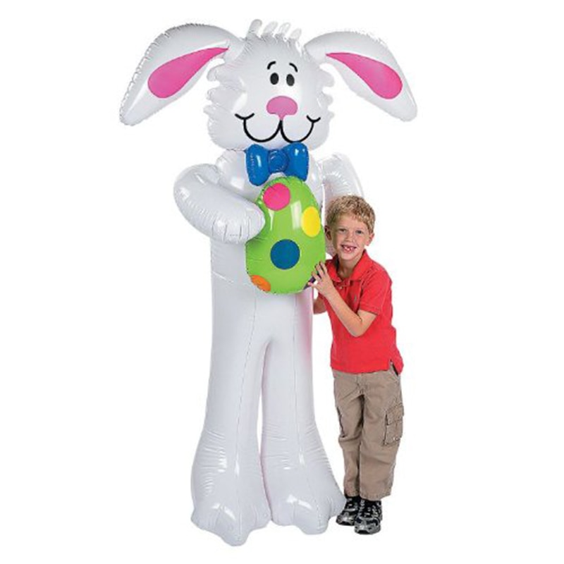 160 CM Cartoon Opblaasbare Grote Witte Konijn Outdoor Speelgoed Voor Kids Pasen Party Decoratie Stage Prop Bolw Up Ballons Speelgoed