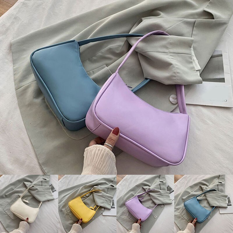 Baguette Tassen Voor Vrouwen Trendy Vintage Handtas Vrouwelijke Kleine Subaxillary Tassen Casual Retro Mini Schoudertas Wit Zwart