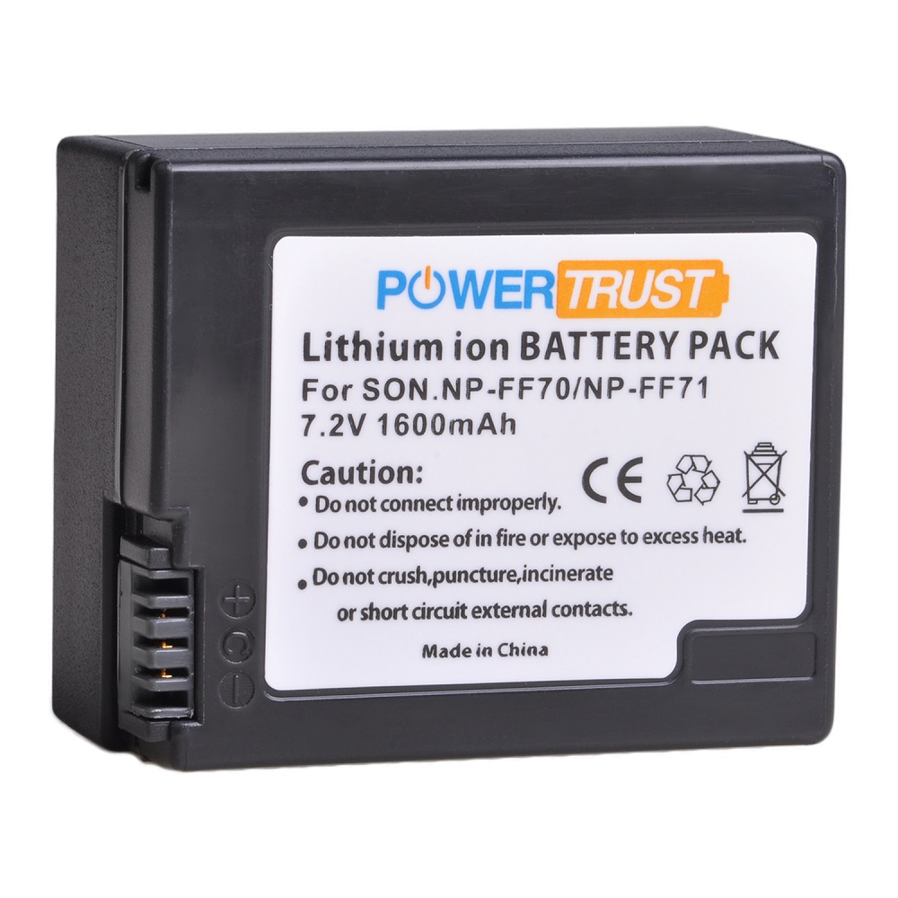 PowerTrust Rechargeable Battery Pack for Sony NP FF71, NP FF70, NP-FF71S Replacement INFOLITHIUM F Series Battery