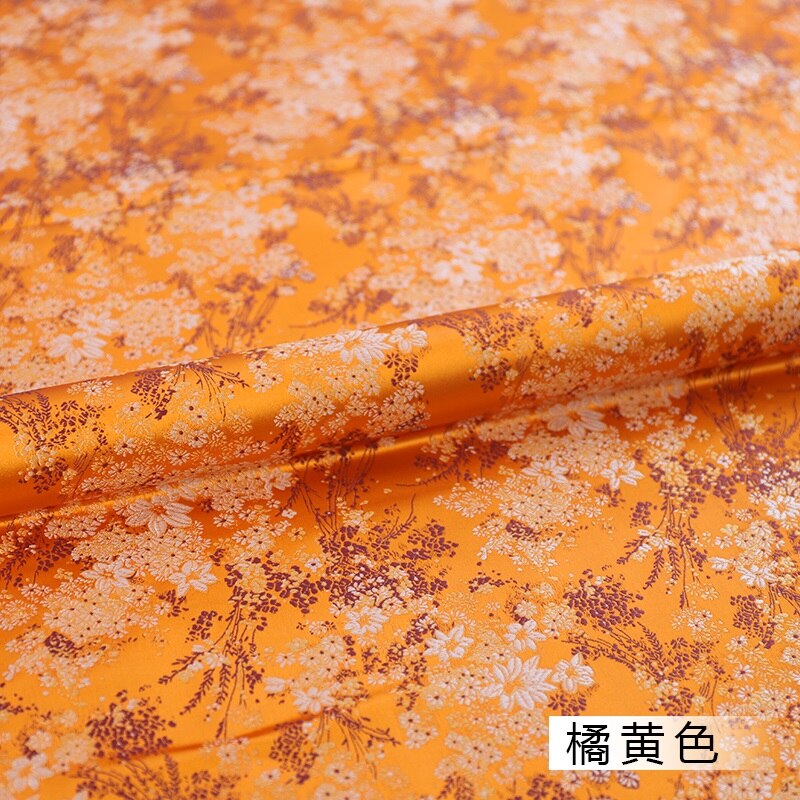 Brokaat Satijn Stof Mooie Jurk Stof Materiaal Voor Maken Cheongsam En Kimono: Oranje