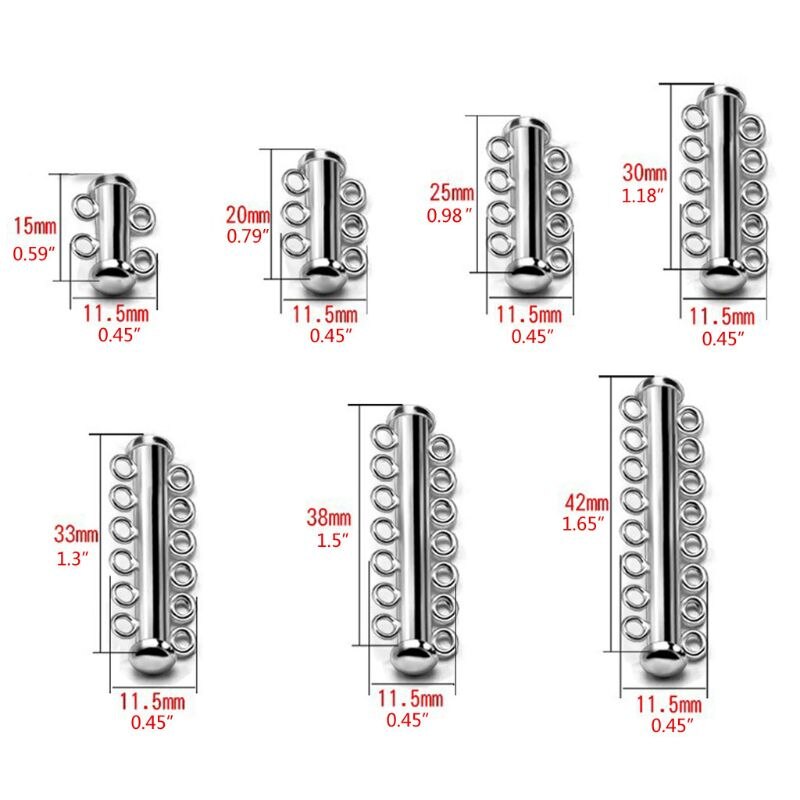 10Pcs Layered Armband Halsketten Rutsche Starke Magnetische Haken Rohre Schloss Rhodium Überzogene Schnalle Haken Schmuck Erkenntnisse