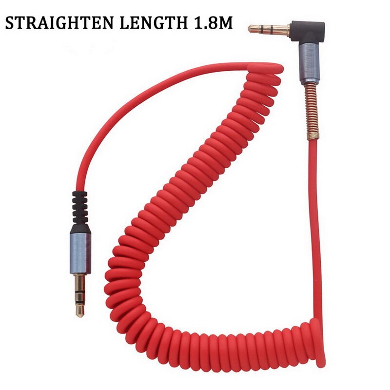 Elbow spring retractable 3.5mm audio cable aux audio speaker cable retractable cable car cable Extension Cable Retractable Cable: RedRetractableline