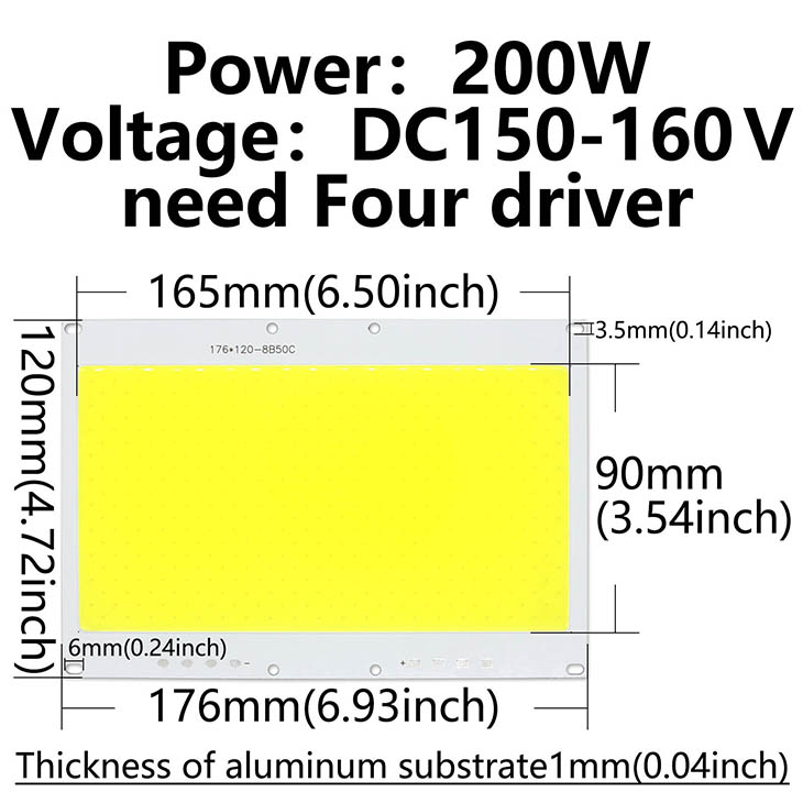 LED Kolben Lampe Perle 10W 20W 30W 50W 100W 150W 200W Flut Tafel Licht LED Birne Strahler draussen Chip Diode Quadratische Lampe Kalt Weiß: Gold
