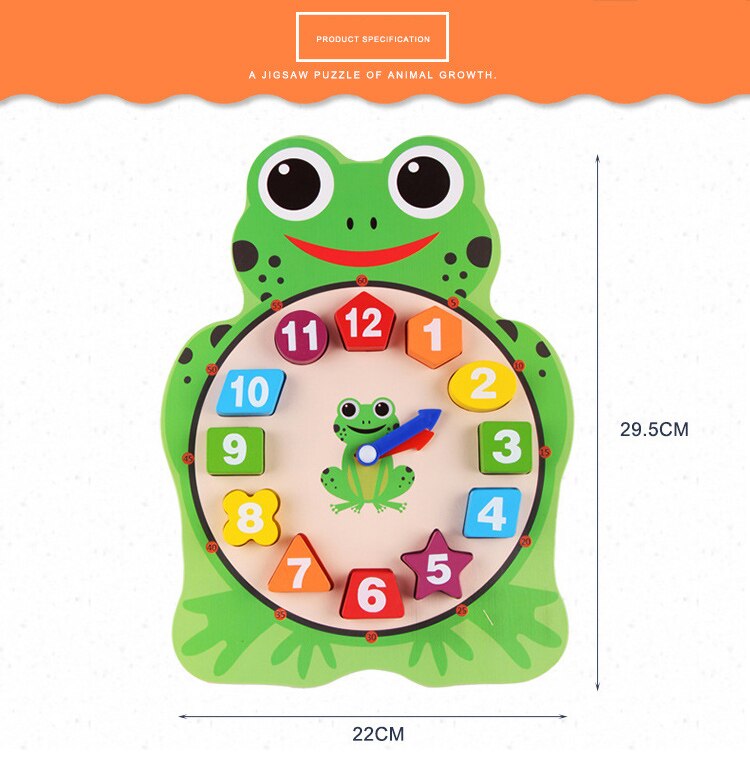 Kids Wooden Clock Toys Children Time Cognition Education Toys Number Shape Color Learning Tool For Baby Kids