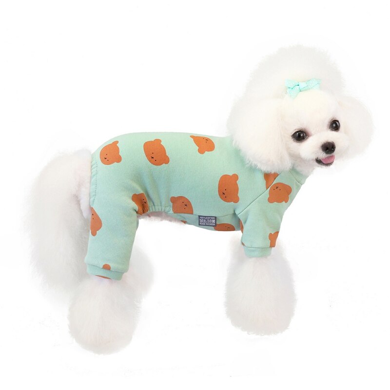 Warm Dogs Pajamas For Small Pet Dog Cat Clothes Puppy Jumpsuit Cute Fruit Printed Sleepwear For Dogs Home Outfit Pets Clothing