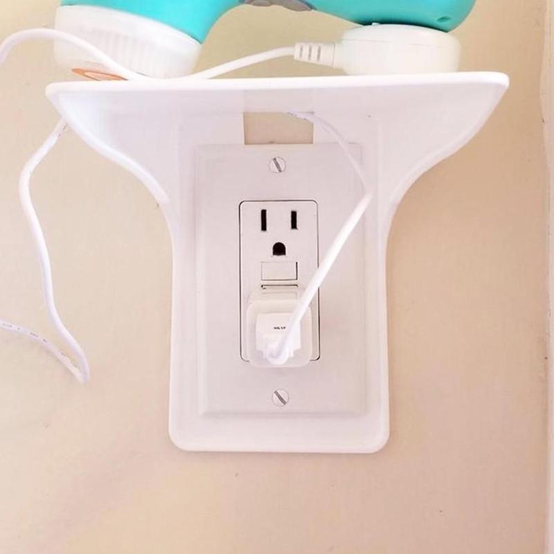 Switch Socket Rack Simple Wall Mounted Socket Storage Rack Charging Rack For Phone Charging Plug Holder
