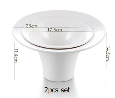 flower shaped melamine white big bowl small sauce dish rice bowl 3 sizes for option: 2pcs set