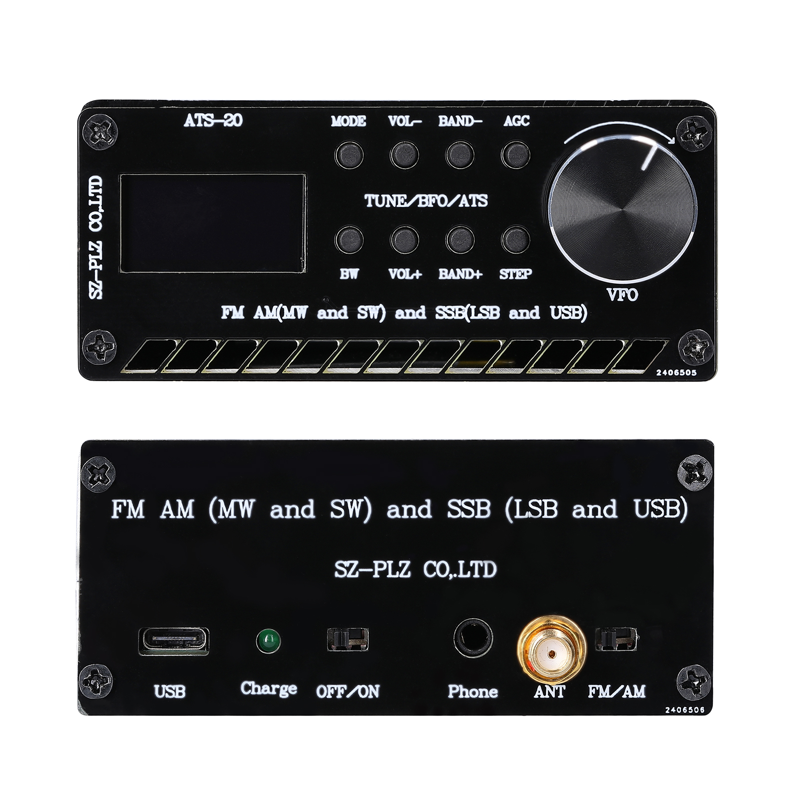 ATS-20 SI4735 Full-wave Band Radio Receiver FM AM (MW &amp; SW) SSB (LSB &amp; USB) Covering Commercial Ham Radio Bands
