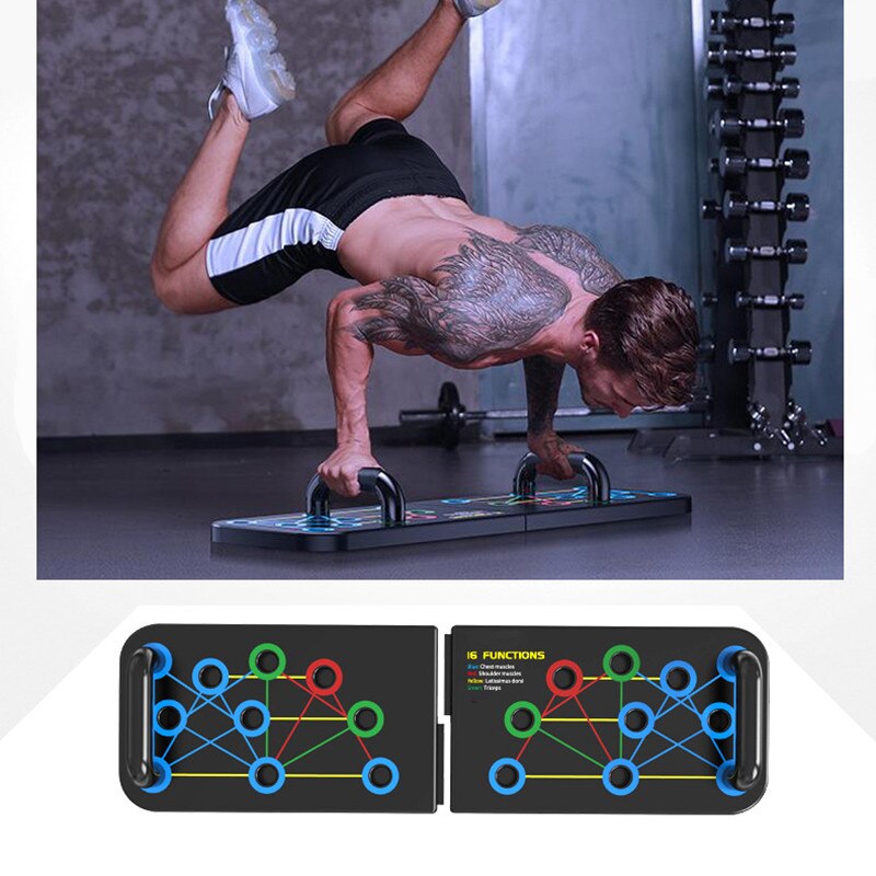 Planche De Pompes Pliable Multifonction Avec Bandes De Résistance Et Minuterie Intégrée Et