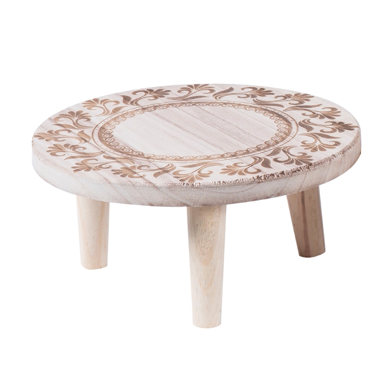 Tabouret en bois massif imprimé, Pot de fleurs, support de Base rond pour plantes et plantes succulentes, présentoir, tabouret pour la maison