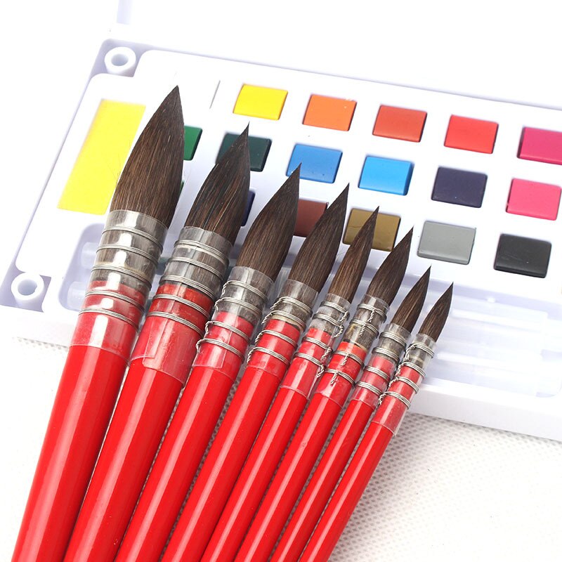 1 pièce aquarelle brosse écureuil cheveux artiste aquarelle pinceau rond pointu peinture pinceaux Art fournitures