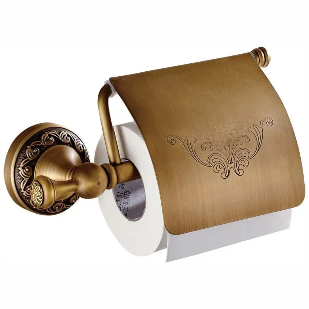 Baño hogar bronce antiguo montado rollo estante dispensador accesorios soporte de pañuelos portarrollos de papel higiénico pared