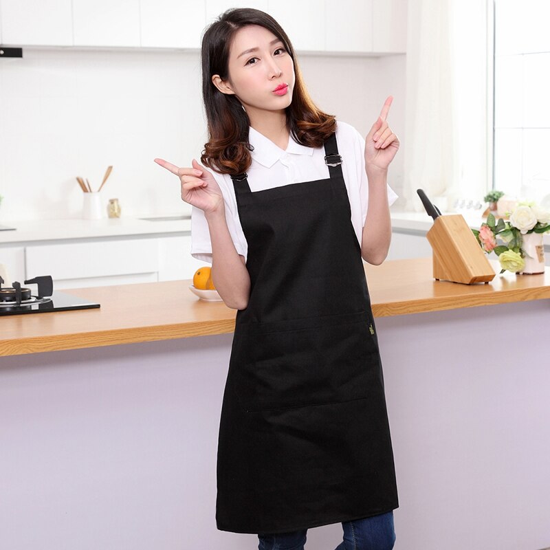 Waterproof apron kitchen cafe milk tea Nail Art shop Cotton aprons men and women chef Waiter Restaurant Overalls aprons
