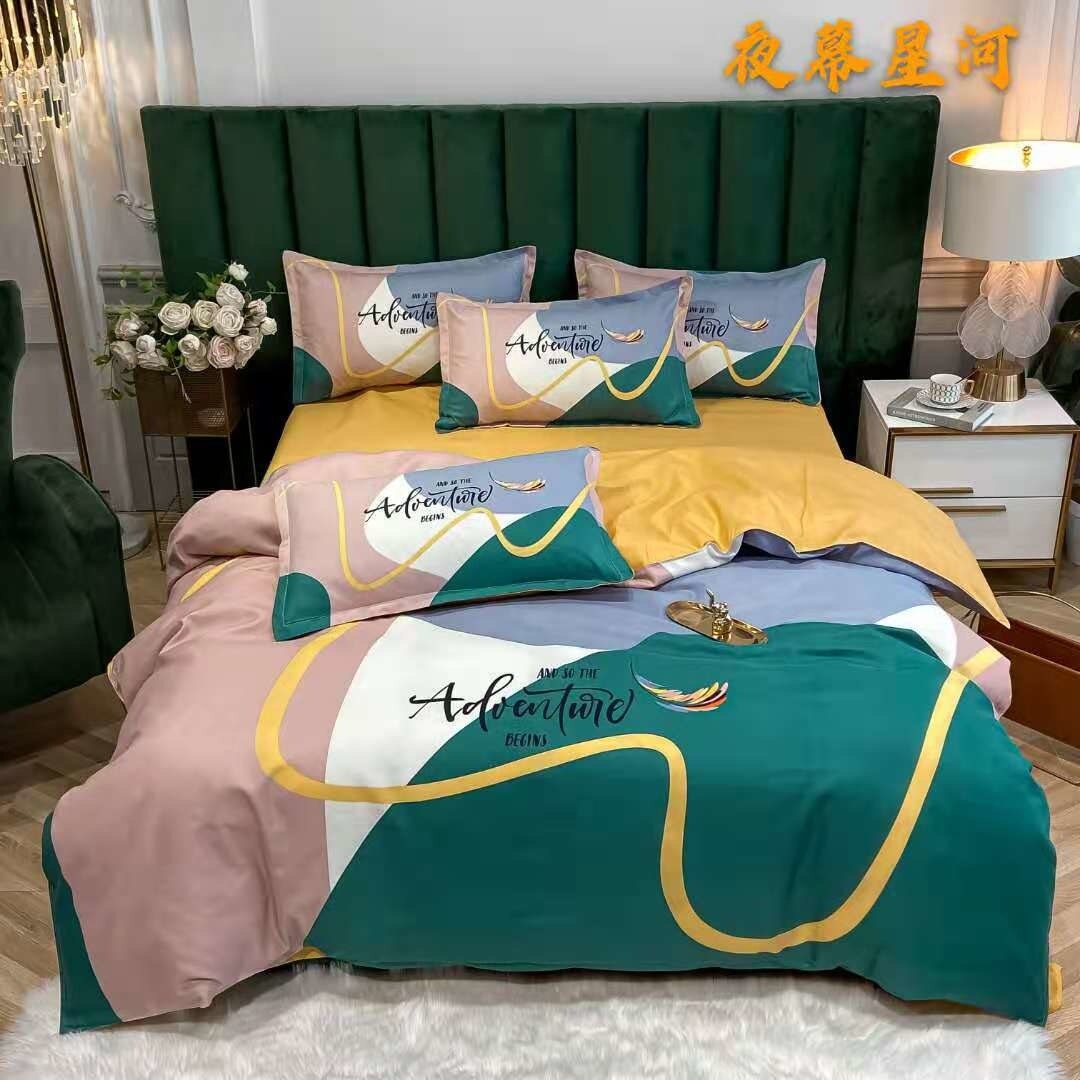 4 Stks/set Luxe Plaid Beddengoed Set Beddengoed Katoenen Dekbedovertrek Kussensloop Sprei Op Het Bed Paard Laken Set hoeslaken: K