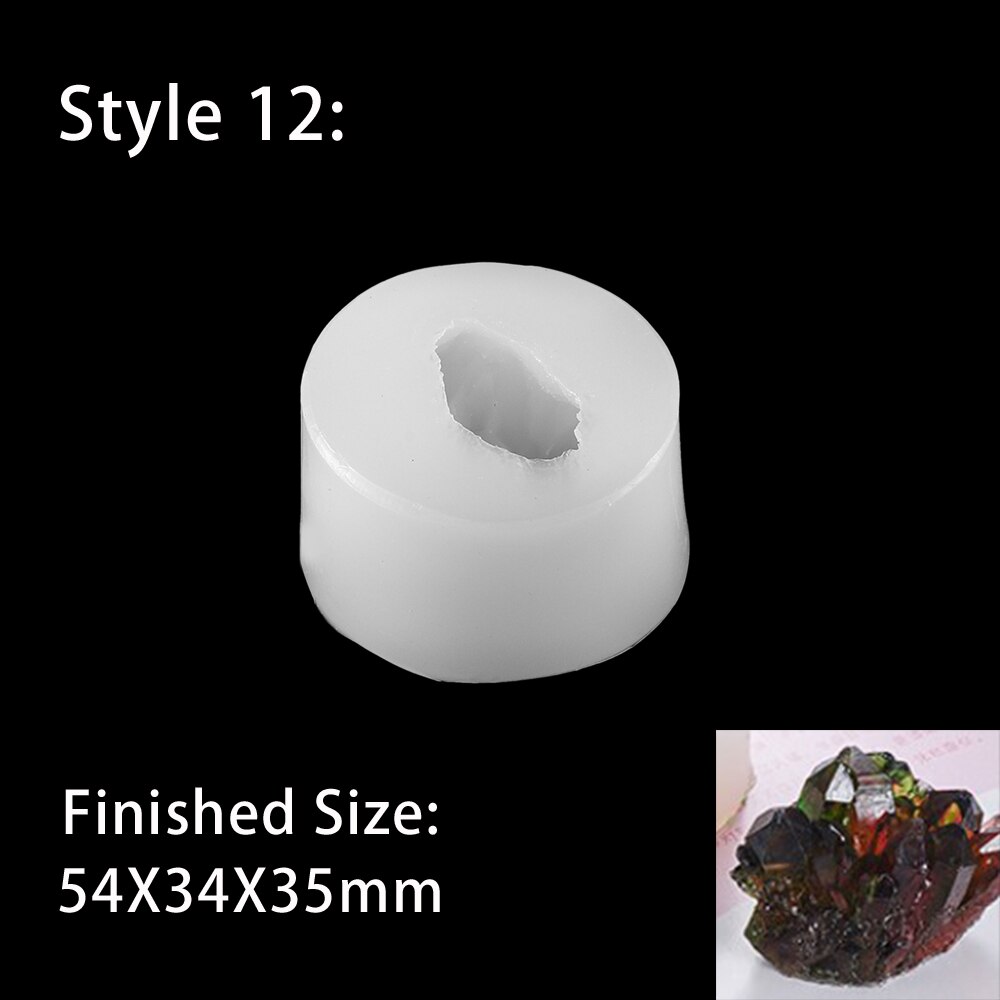 20 stylów wyczyść rudy bryła kryształowa epoksydowa formy żywiczne różne kształty Spar dla żywicy epoksydowej odlewania formy biżuteria silikonowa Making: style 12