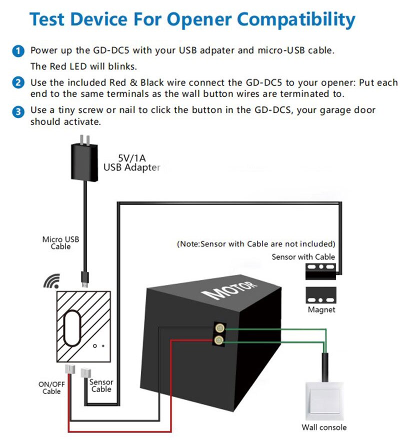 Smart WIFI Opener Garage Door Wireless Controller Work with Alexa Echo