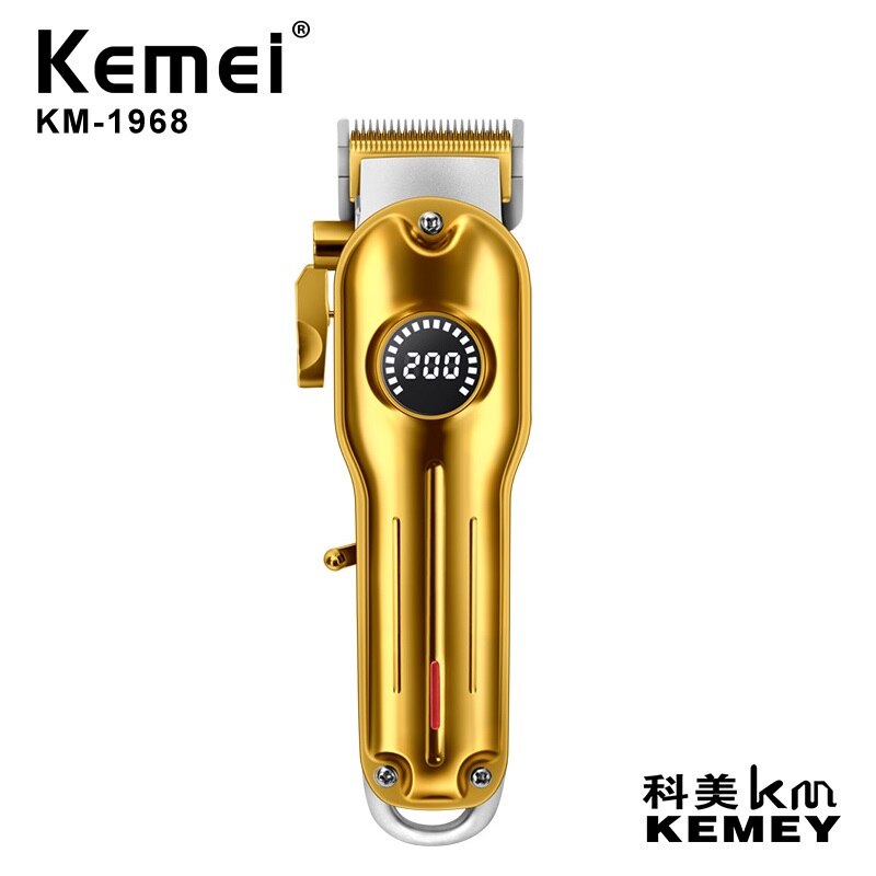 Kemei Alle Metall Professionelle Elektrische Haar Clipper Wiederaufladbare Haar Trimmer Haircut Rasur Maschine KM-1986 + PG KM-T9 KM-2024: KM-1968 gold