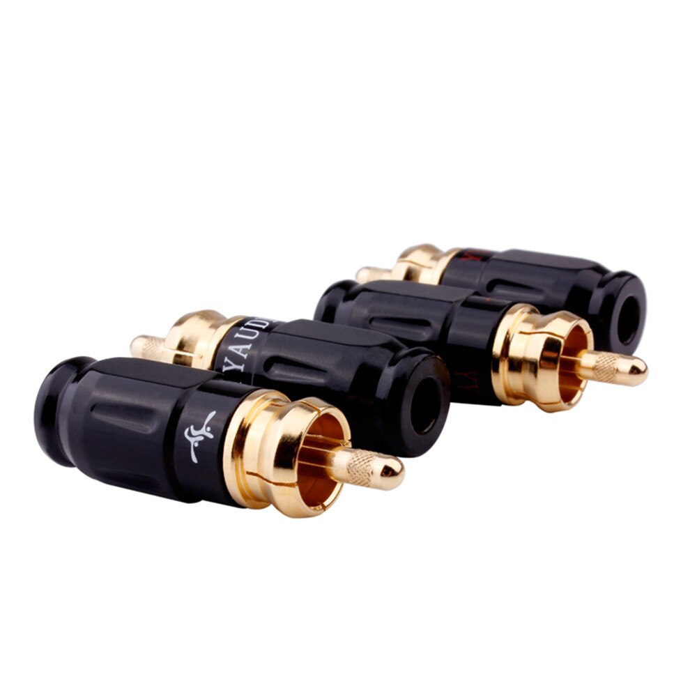 Conectores RCA de altavoz Hifi, conector macho de cobre puro chapado en oro, conector lotus AV, amplificador de Terminal de Audio y Video, adaptador RCA DIY