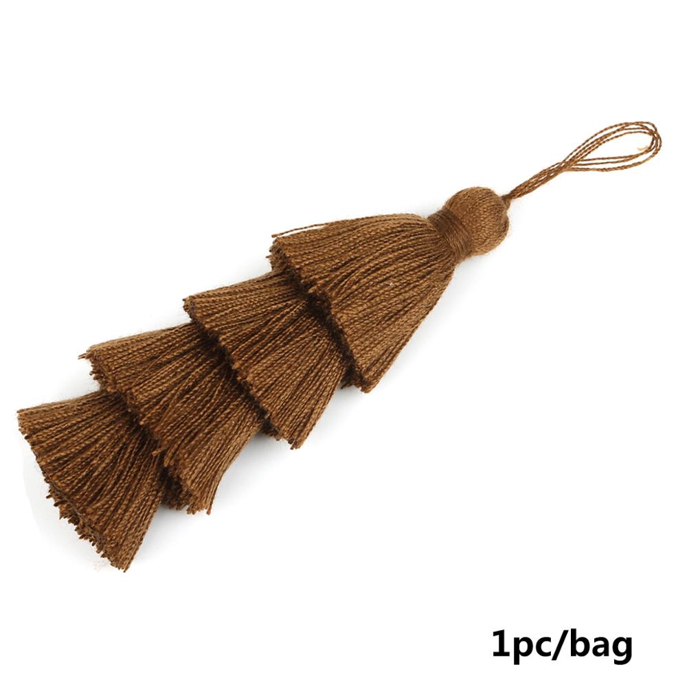 Pampilles en Poly coton 4 couches | Pour décoration de mariage, sac de vêtement accessoire rideaux de couture, pendentifs pampilles à la pour bricolage: Brown