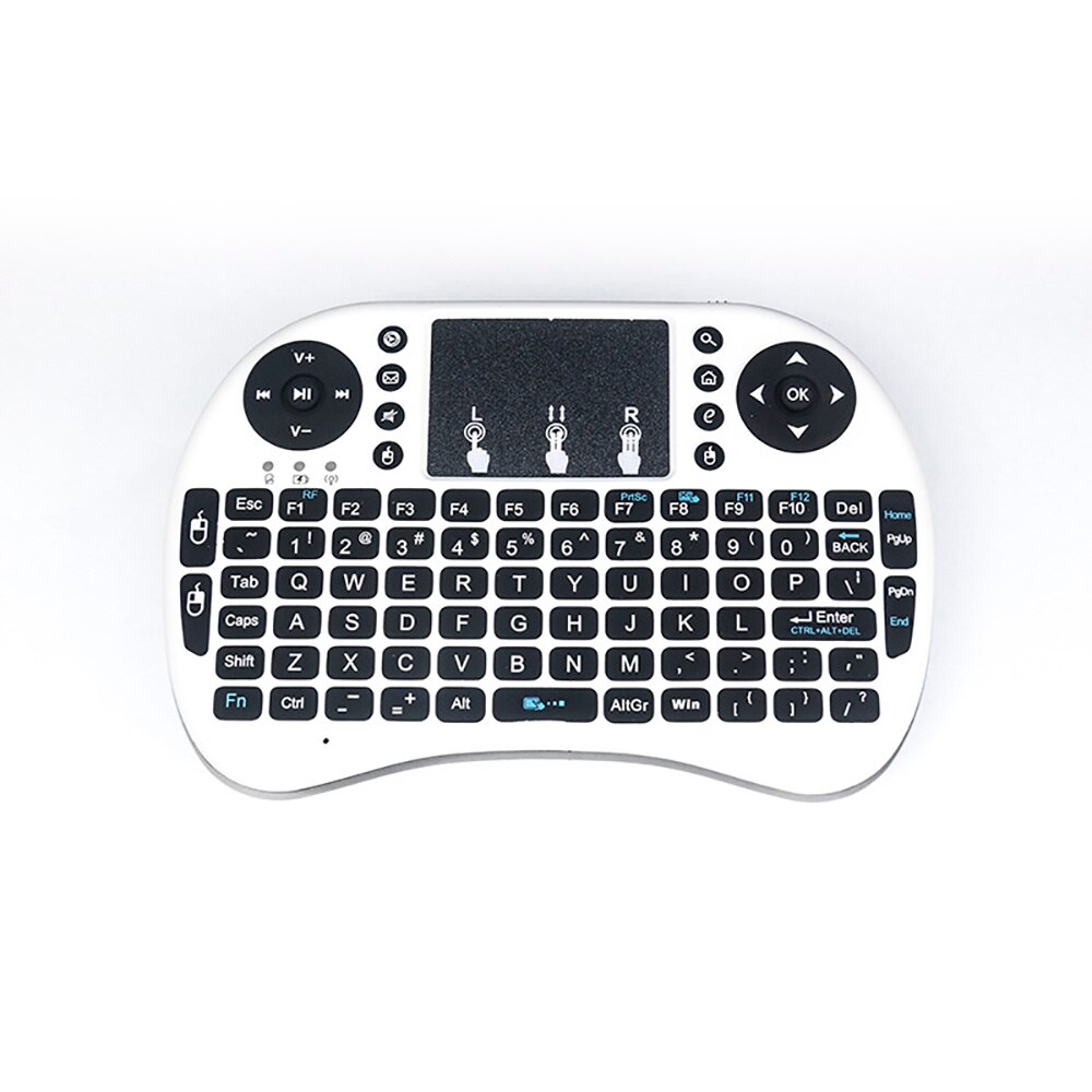 original i8 2.4G mini wireless English lithium rechargeable battery keyboard Air Mouse and Touchpad for android tv box PC Laptop