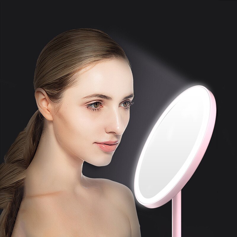 Led Wc Glas Desktop Led Cosmetische Spiegel Smart Touch Verstelbare Ring Licht Hd Schoonheid Spiegel Usb Opladen Lamp Spiegel