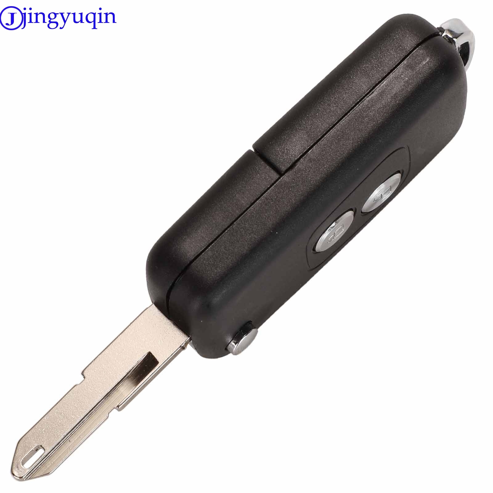 Jingyuqin 2 knappar modifierad flip bil nyckelfodral tom skal för citroen  c1 c2 c3 xsara picasso för peugeot 206 306 307 406